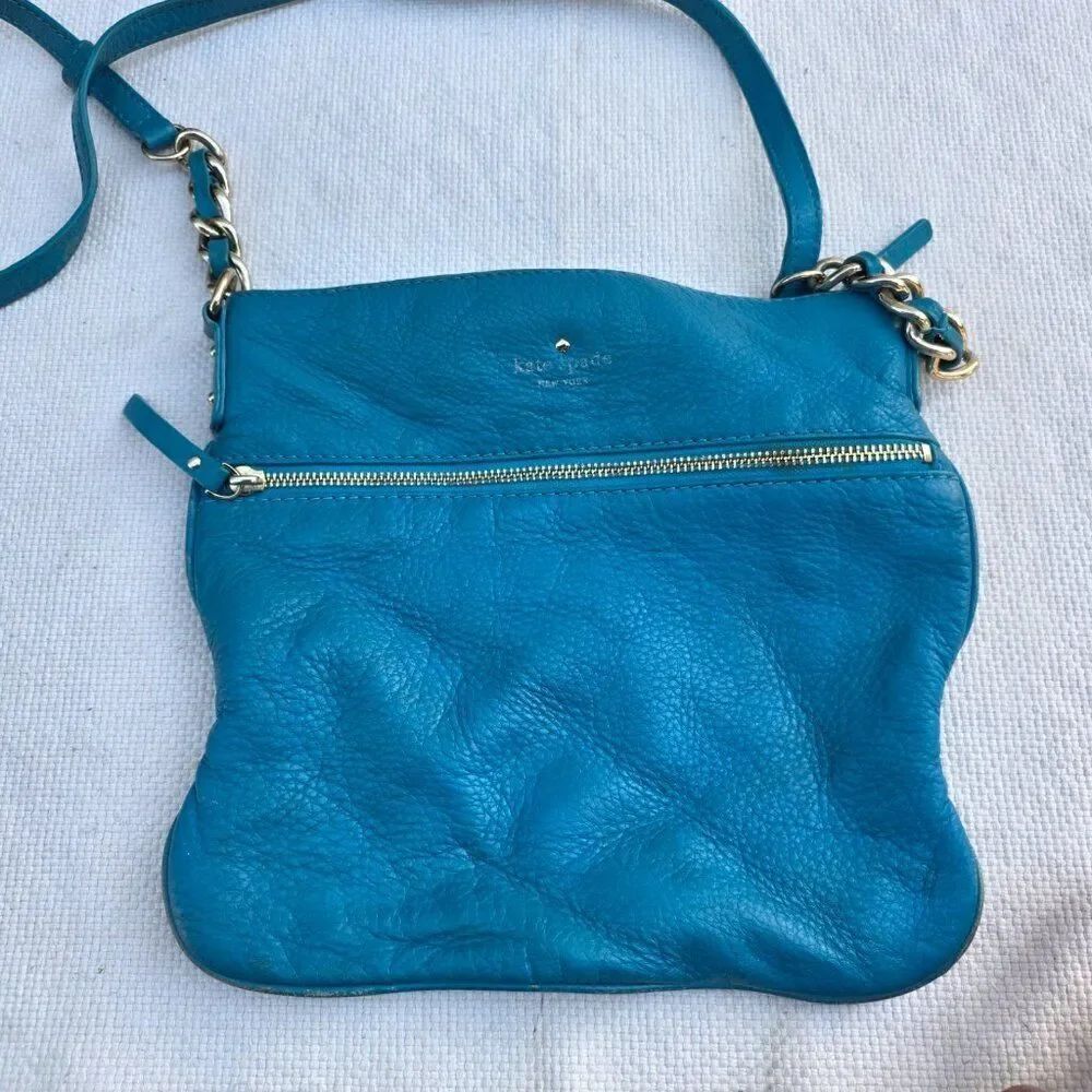 Kate spade blue leather crossbody